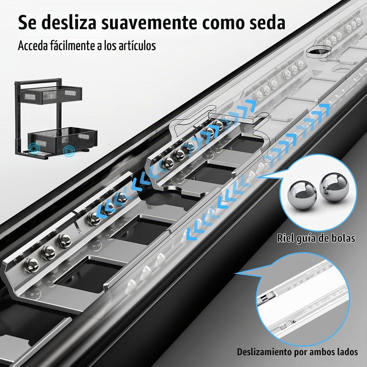 TISTAYA Organizador para debajo del fregadero, organizadores de caj...