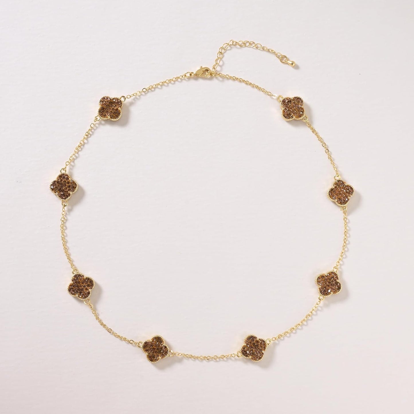 Billet-doux Collar de trébol chapado en oro de 18 quilates para muj...