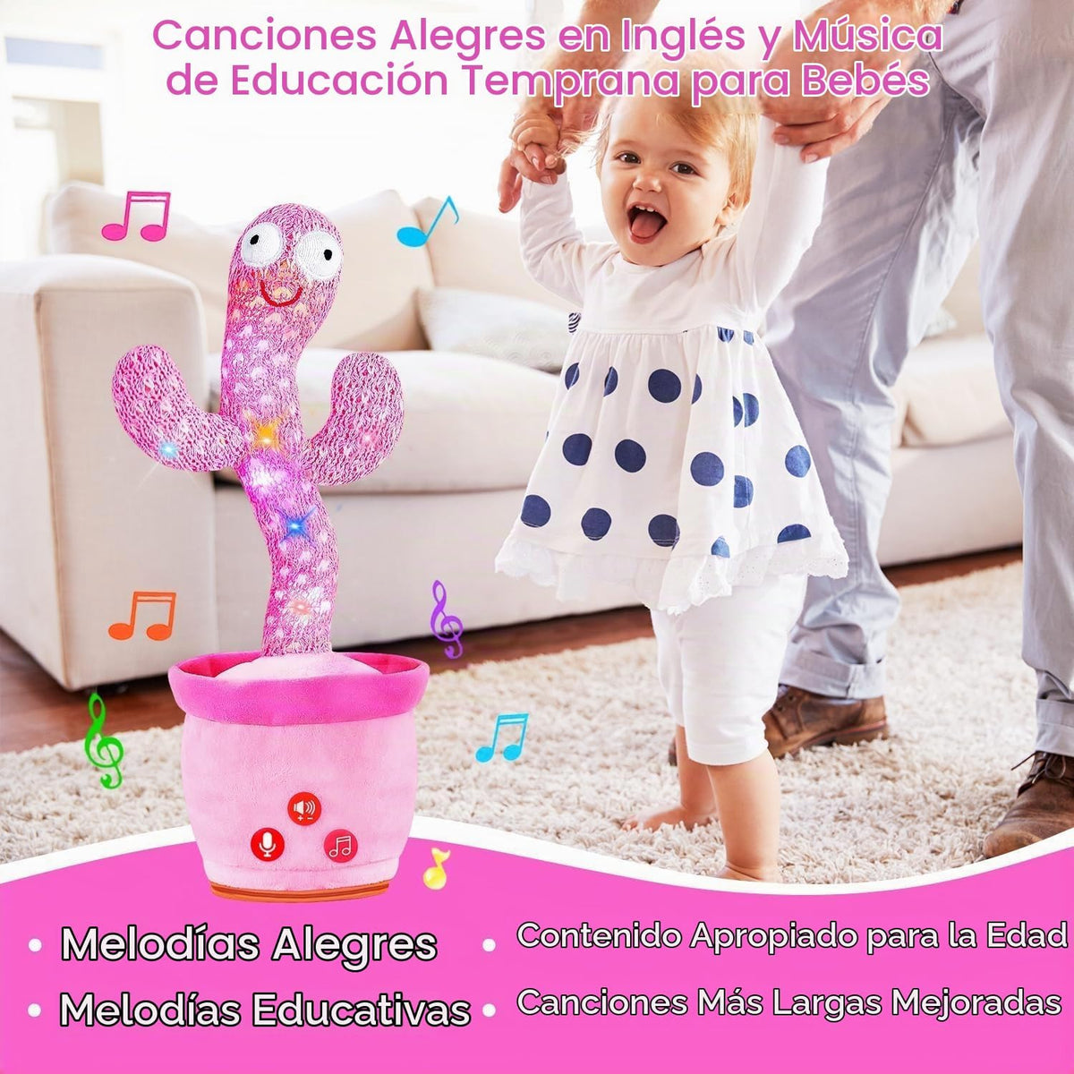 Juguetes Interactivos para Bebés, Juguete de Cactus Bailarín que Ha...