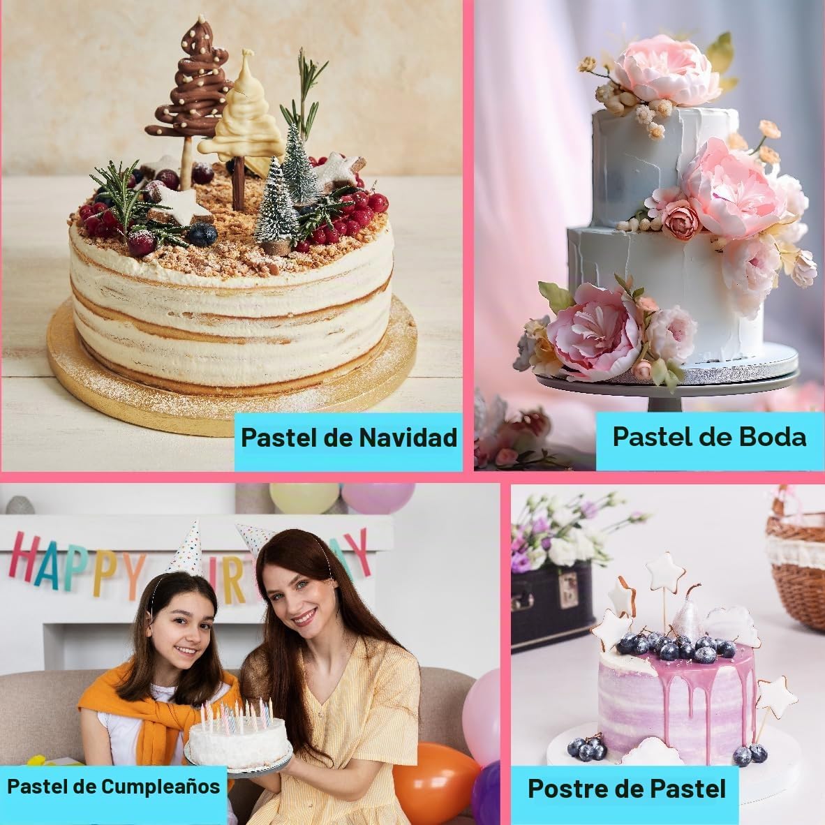 12 paquetes de tambores gruesos para pasteles, a prueba de grasa, d...