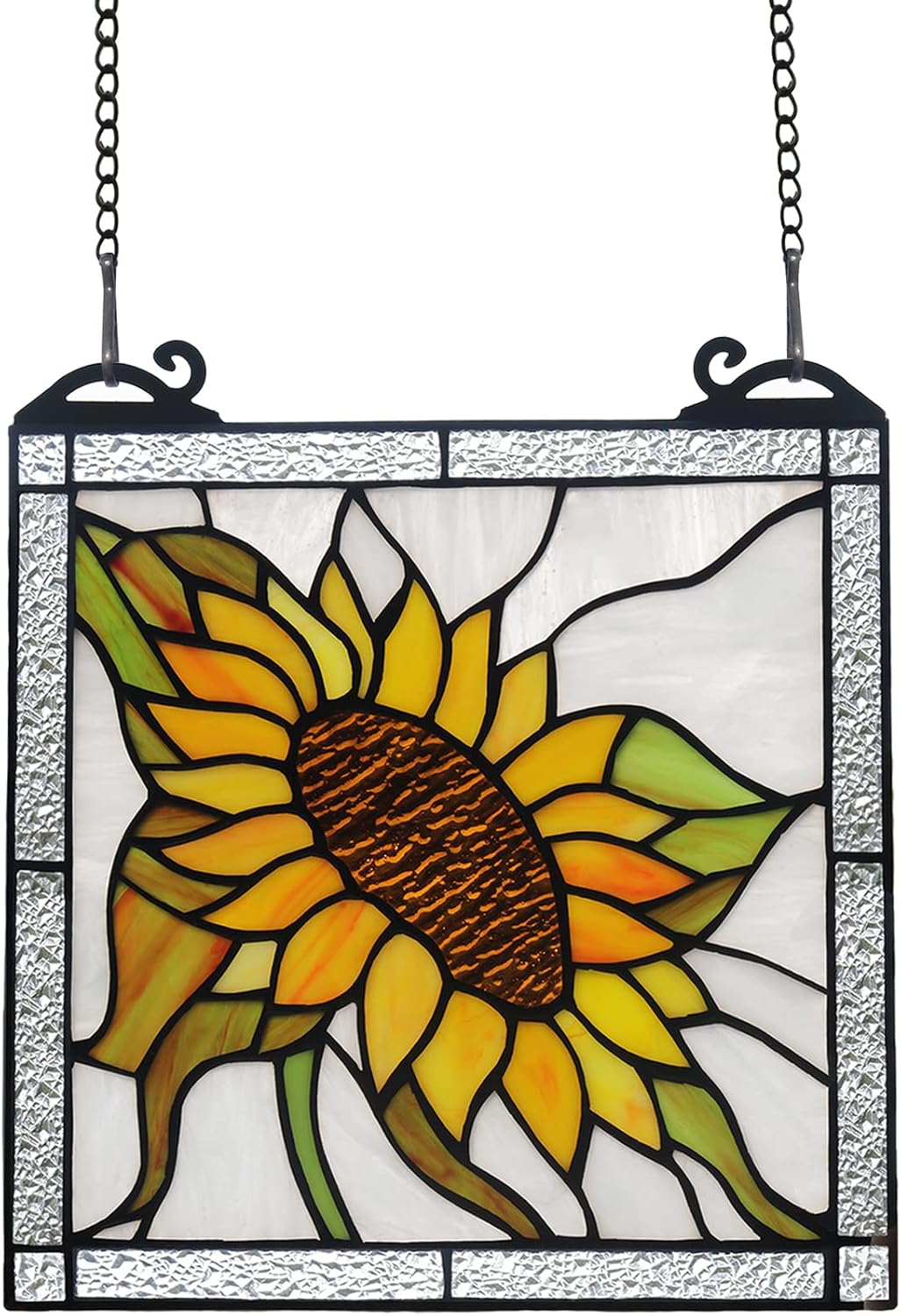 HAOSUM Paneles de vidrieras de girasol para colgar en la ventana, a...