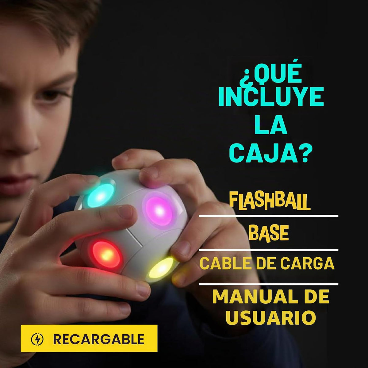 Croove Bola de acción de memoria y cerebro iluminada de mano, 6 jue...