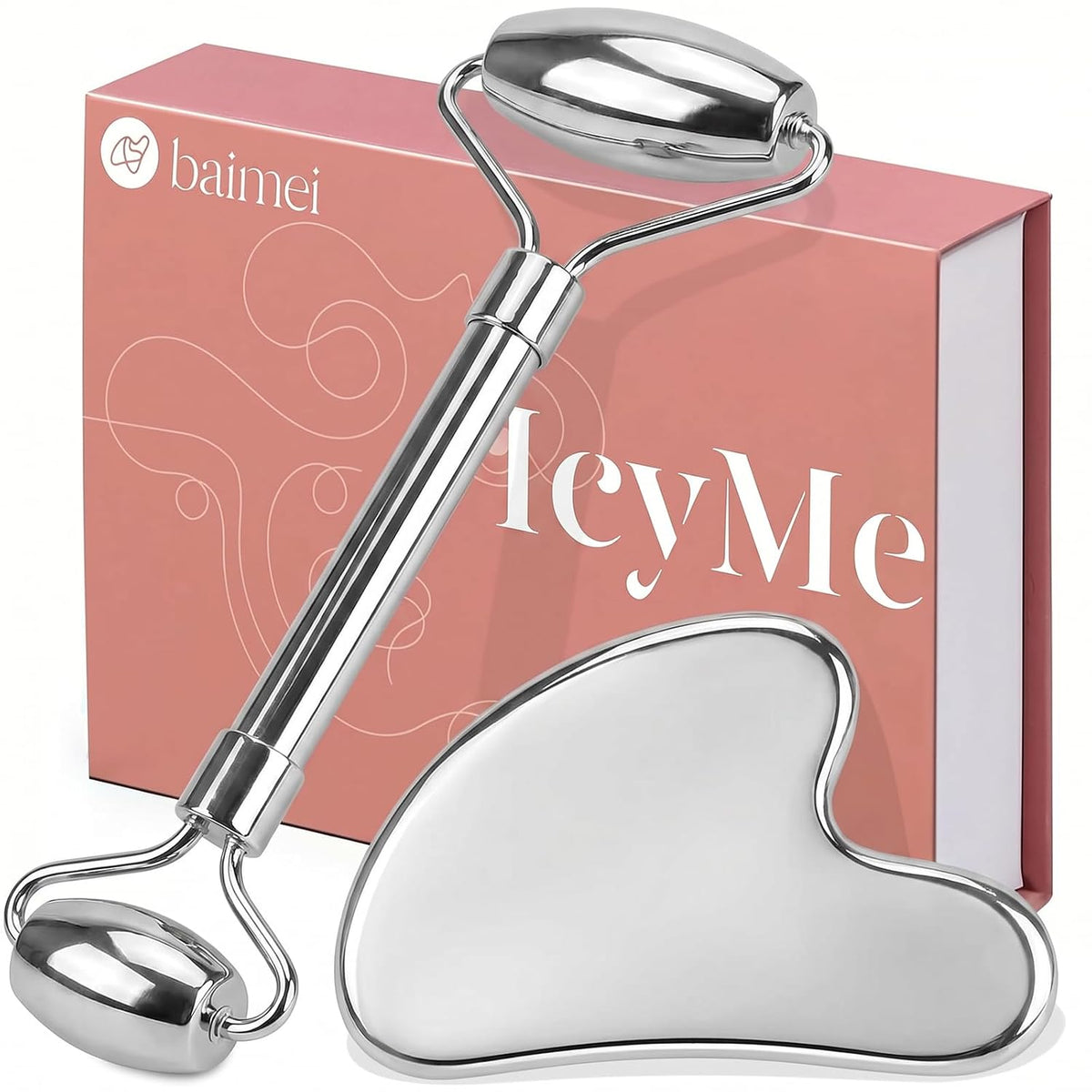 BAIMEI IcyMe - Juego de herramientas y rodillos faciales de acero |...