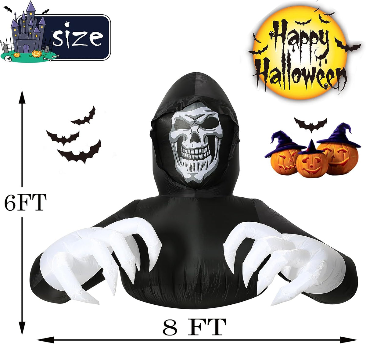 Inflables de 8 pies de ancho para decoración de Halloween al aire l...