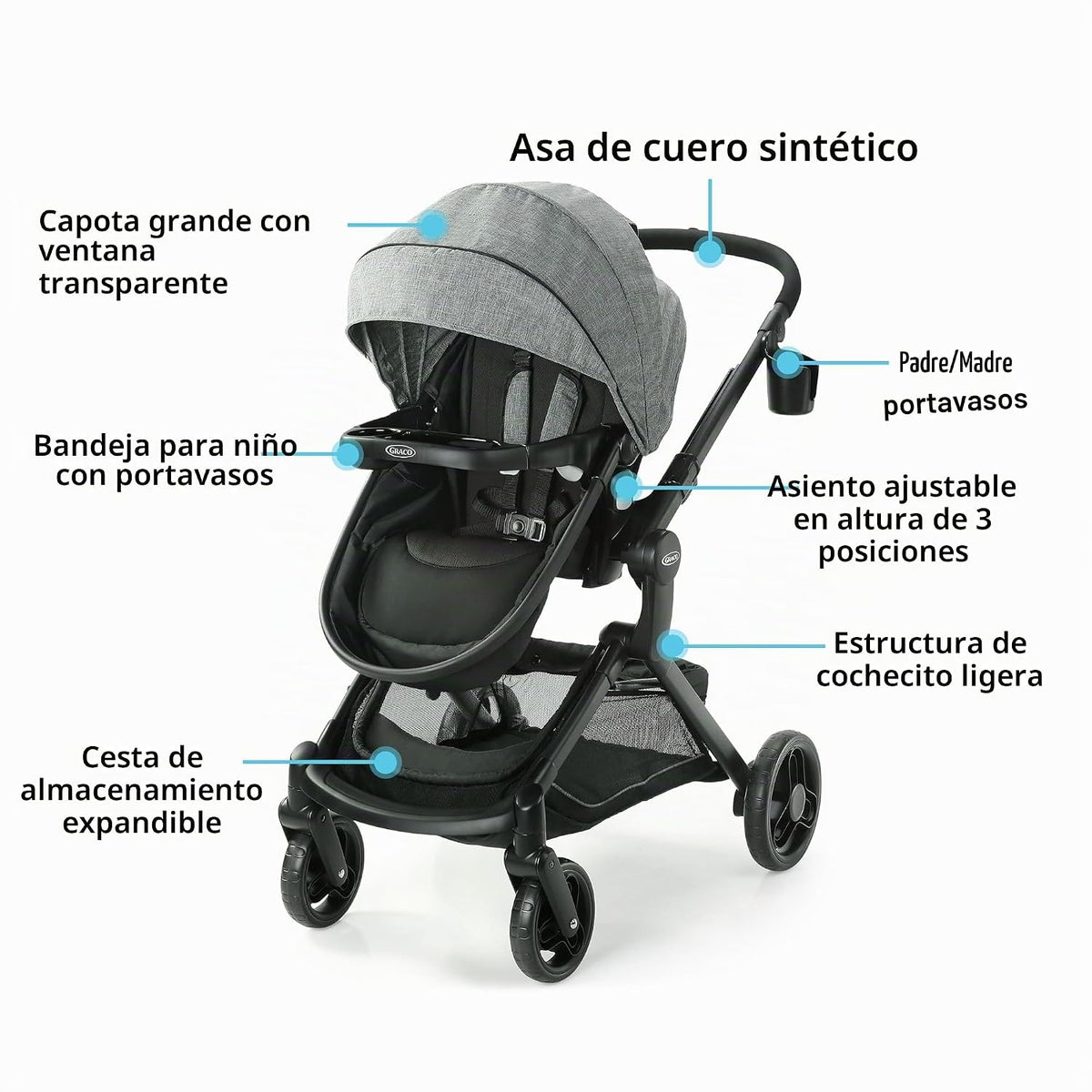 Graco Modes Nest Cochecito de bebé, 3 modos: Portabebés de asiento...