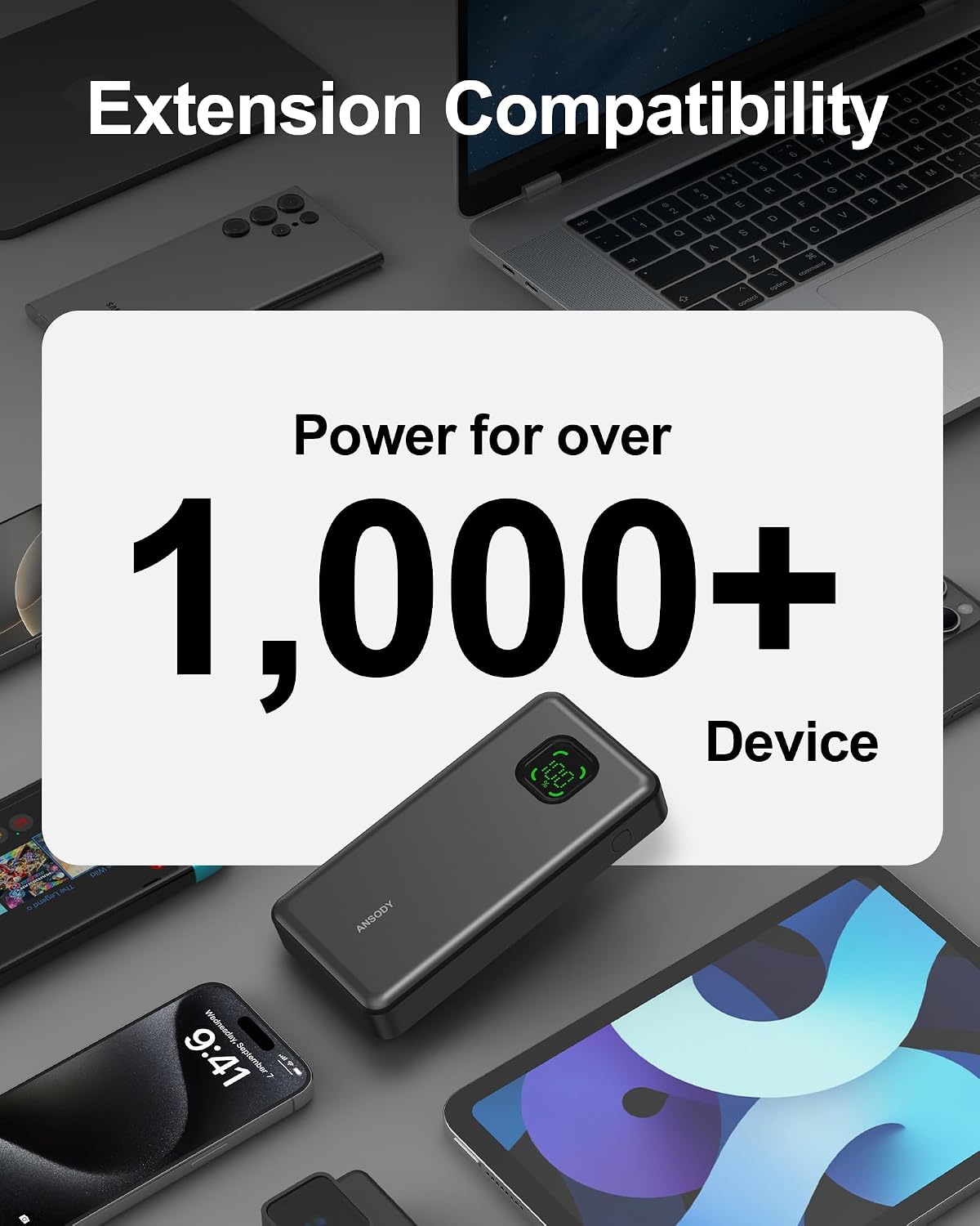 Banco de energía de 65W, cargador portátil USB C para laptop de 250...