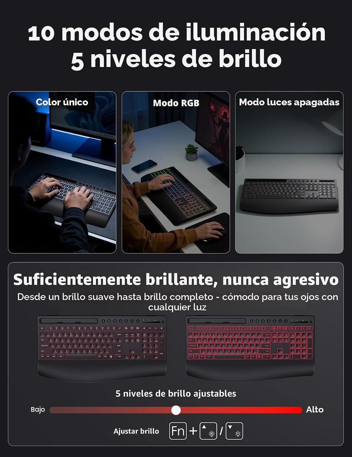 Trueque Combo de teclado y mouse inalámbricos, batería de 4000 mAh...