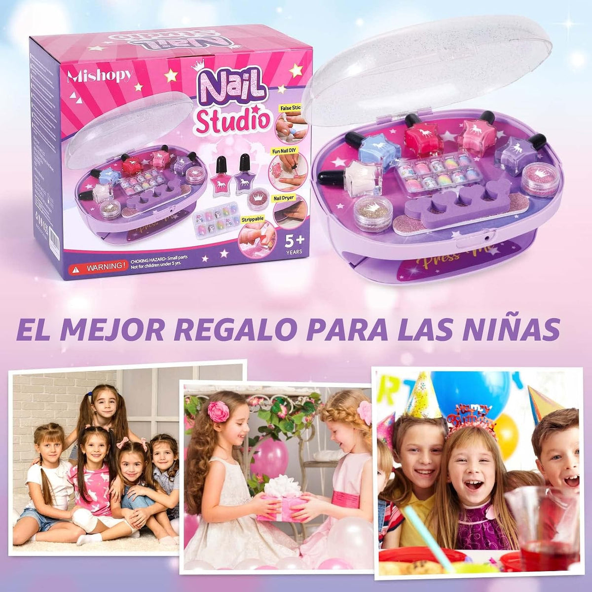 Golray Juego de Esmalte de Uñas para Niñas, Kit de Arte de Uñas Tod...
