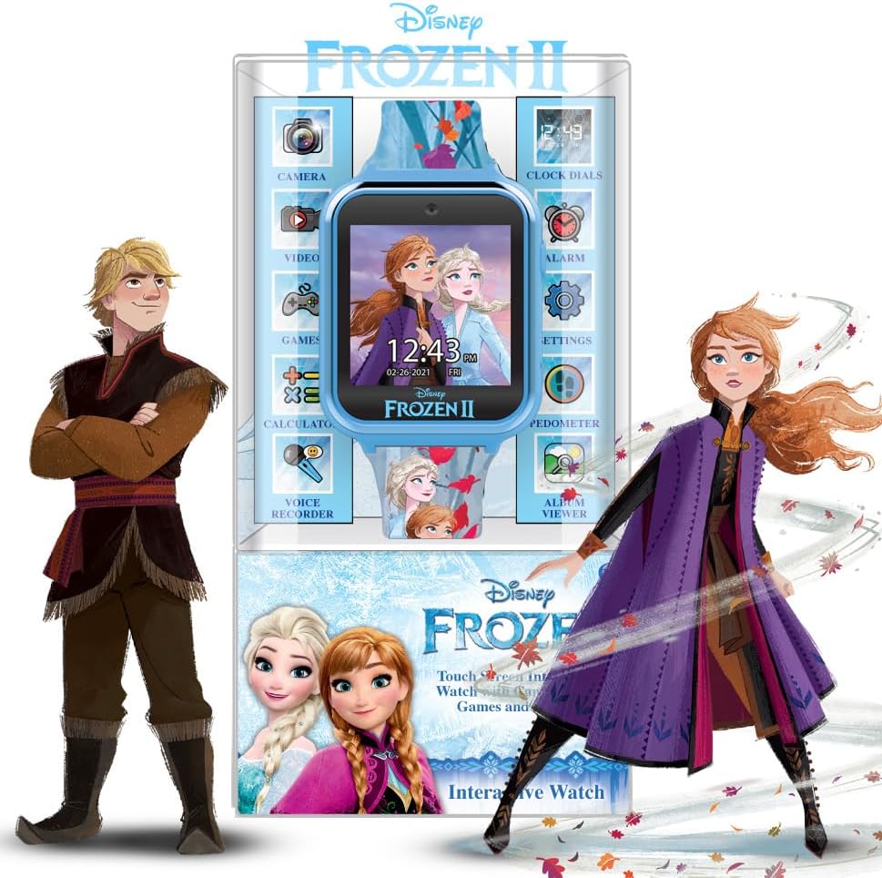 Accutime Reloj inteligente Disney Frozen para niños con cámara para...