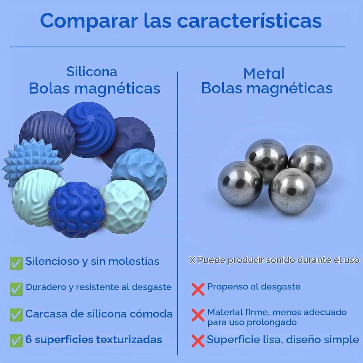 Bolas magnéticas de silicona, juguetes antiestrés para adultos y ad...
