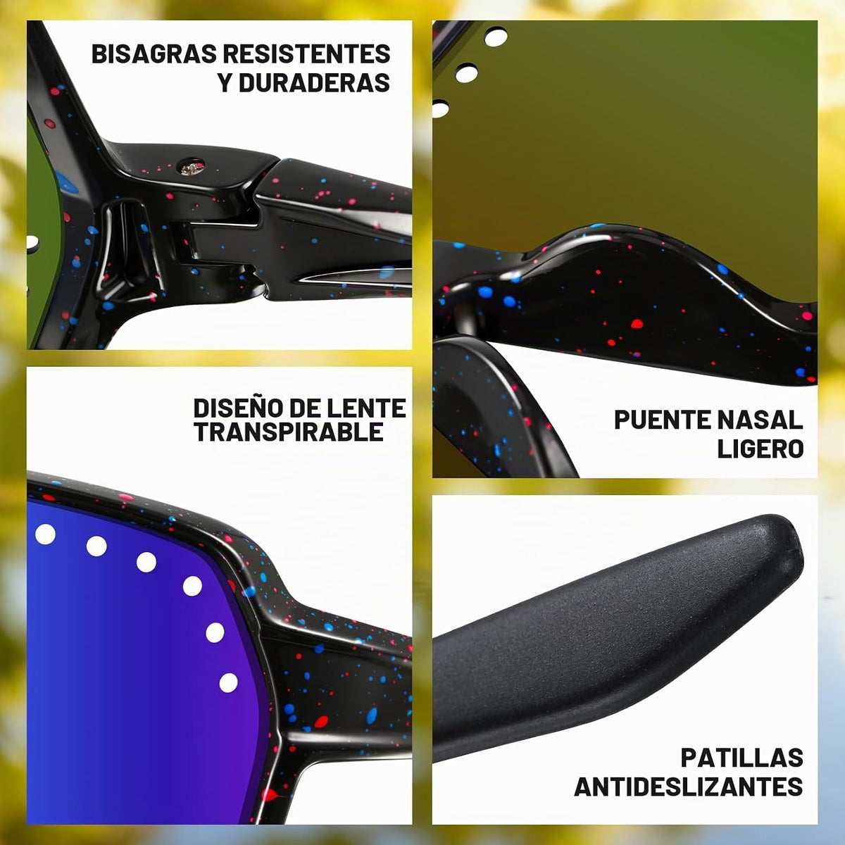 KUGUAOK Gafas de sol polarizadas deportivas para hombre y mujer, ga...