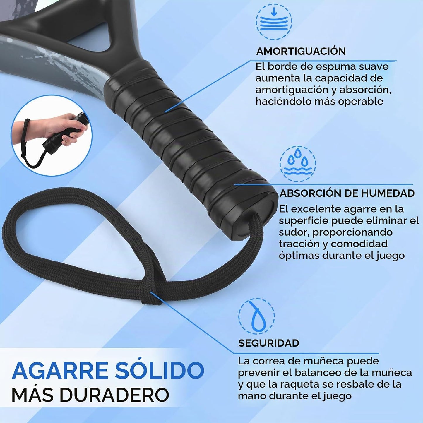 BROTOU Raqueta de Pádel Superficie de Fibra de Carbono con Bolsa de...