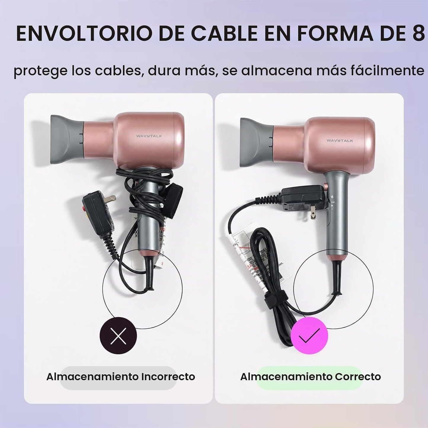 Wavytalk - Secador de pelo iónico soplado con difusor para cabello...