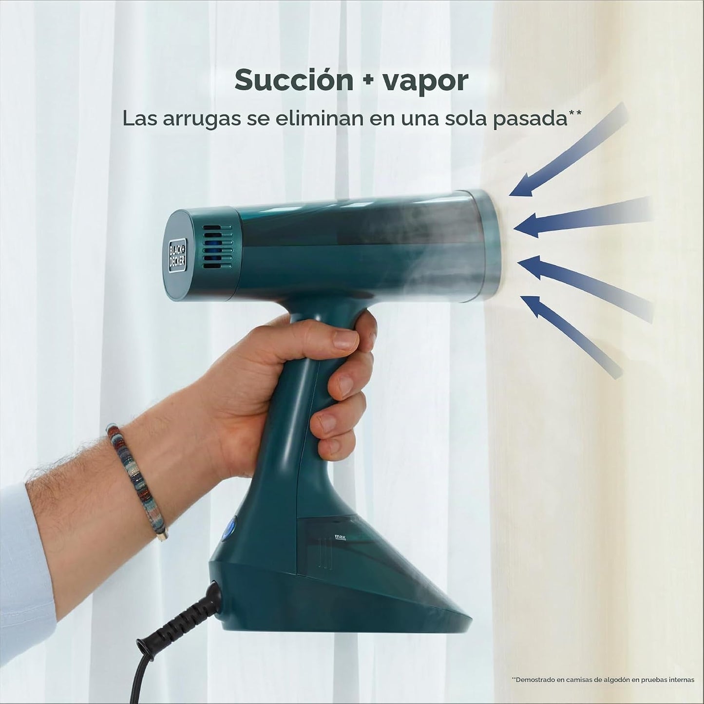 BLACK+DECKER™ VacuSteam™ - Vaporizador de mano para ropa, 1400 W, t...