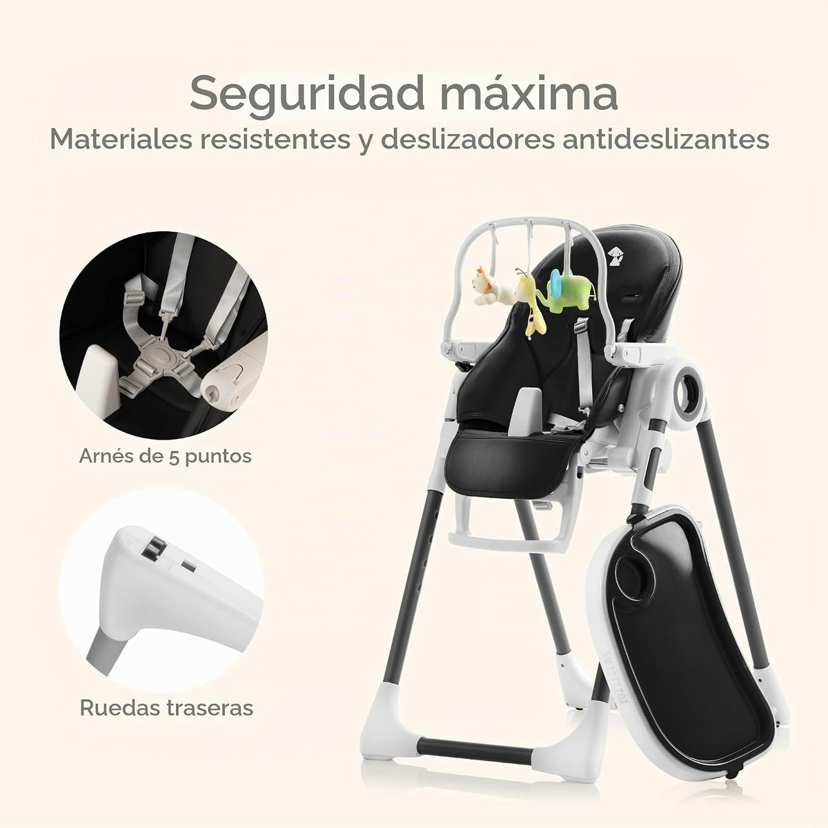 Silla alta para bebé ajustable a 7 alturas diferentes - Sillas alta...