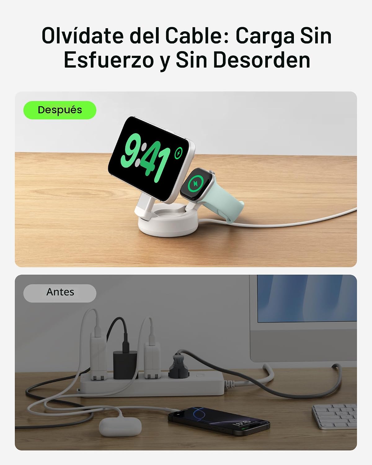 Belkin Qi2.2 25W Cargador inalámbrico 2 en 1 para iPhone, carga ráp...