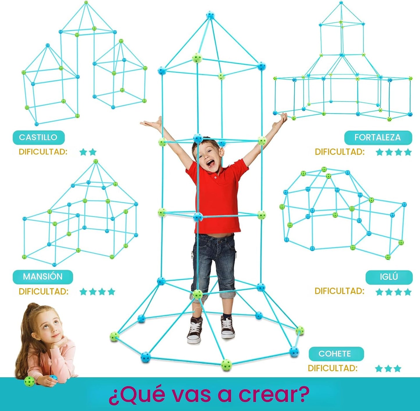 Obuby Fuerte de construcción para niños Juego de construcción 85\/1...