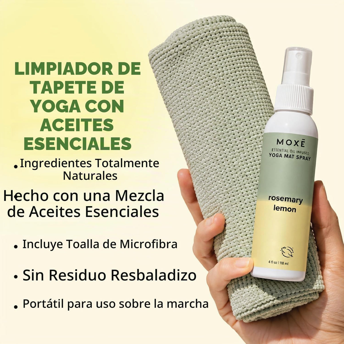 MOXE Limpiador de esterillas de yoga, certificado Green America, ac...
