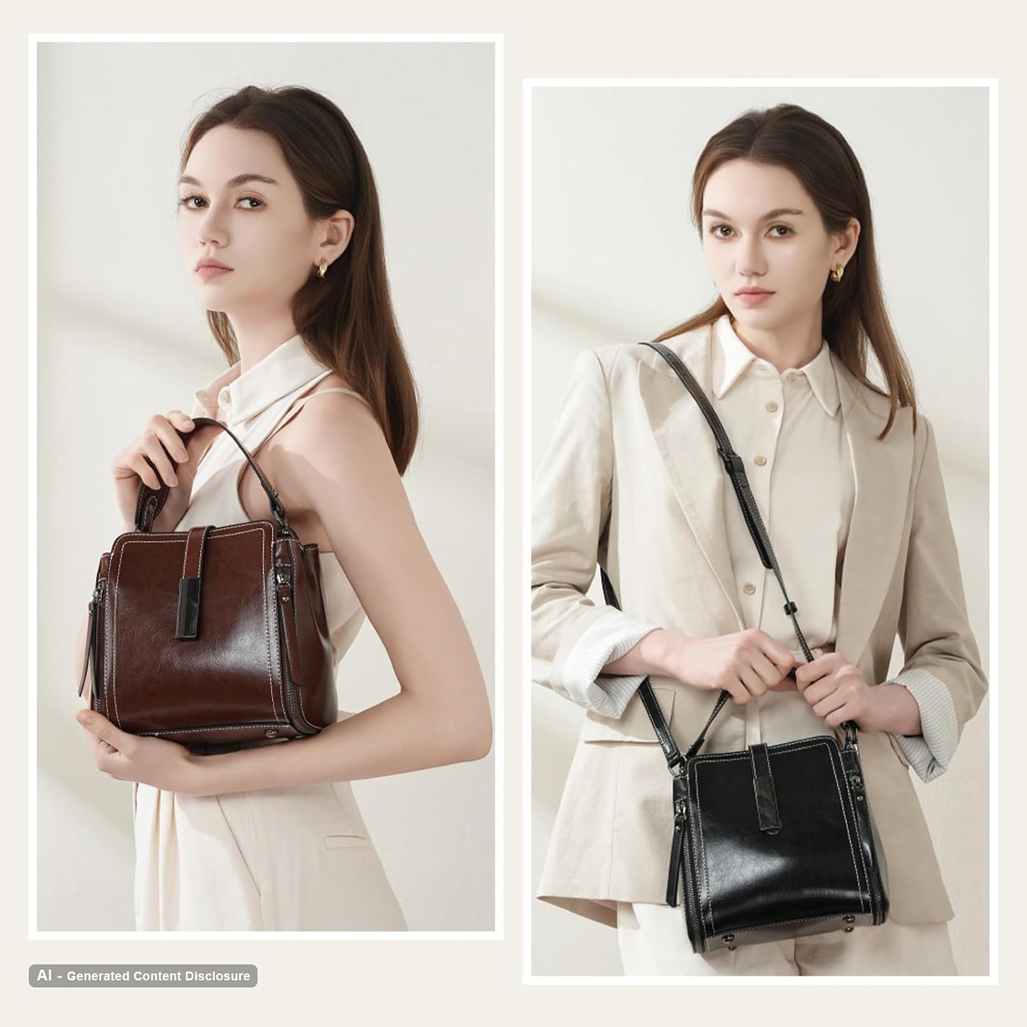 MoreFarther Bolsos cruzados de cuero genuino para mujer, bolsos de...