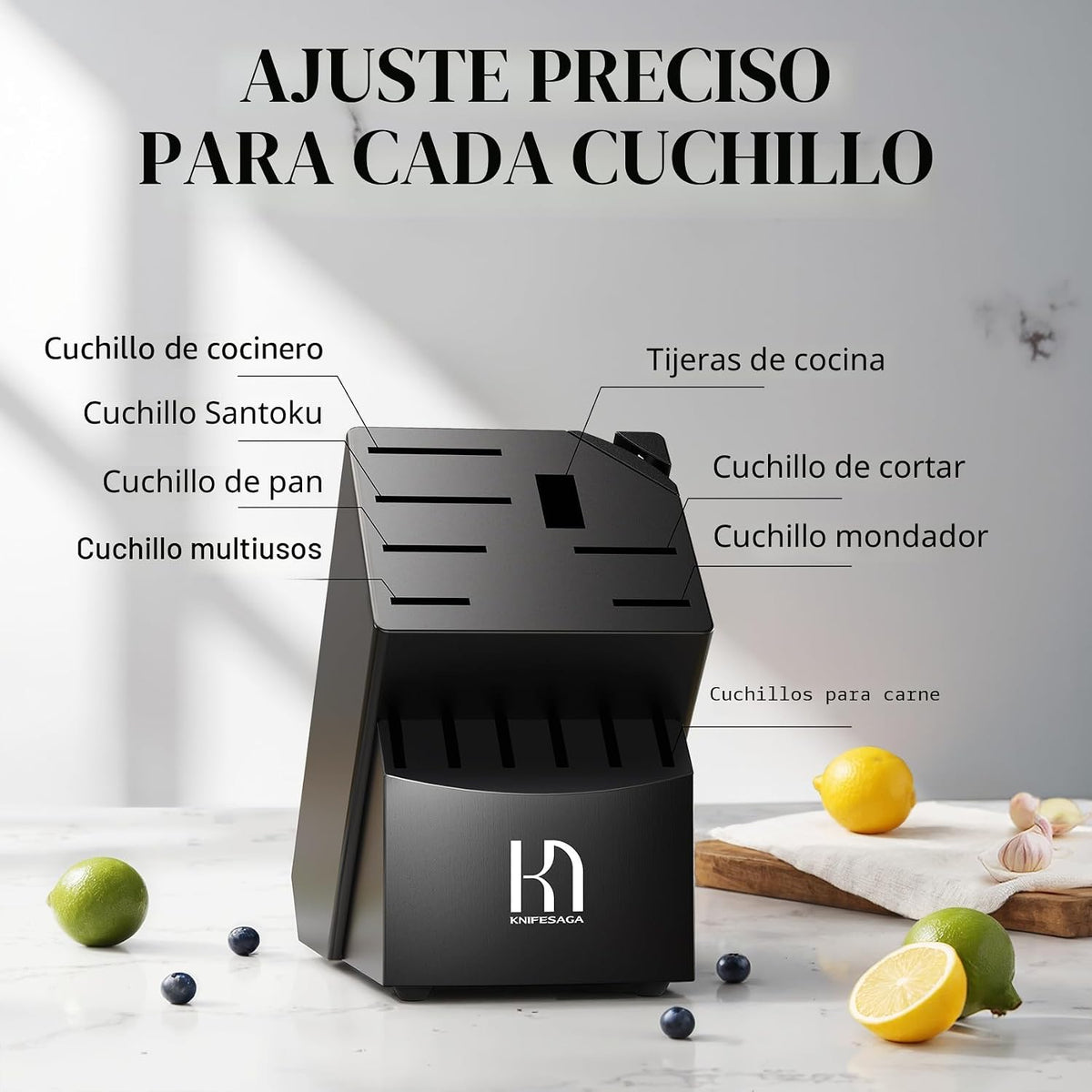 Juego de cuchillos KnifeSaga Premium, juego de bloque de cuchillos...