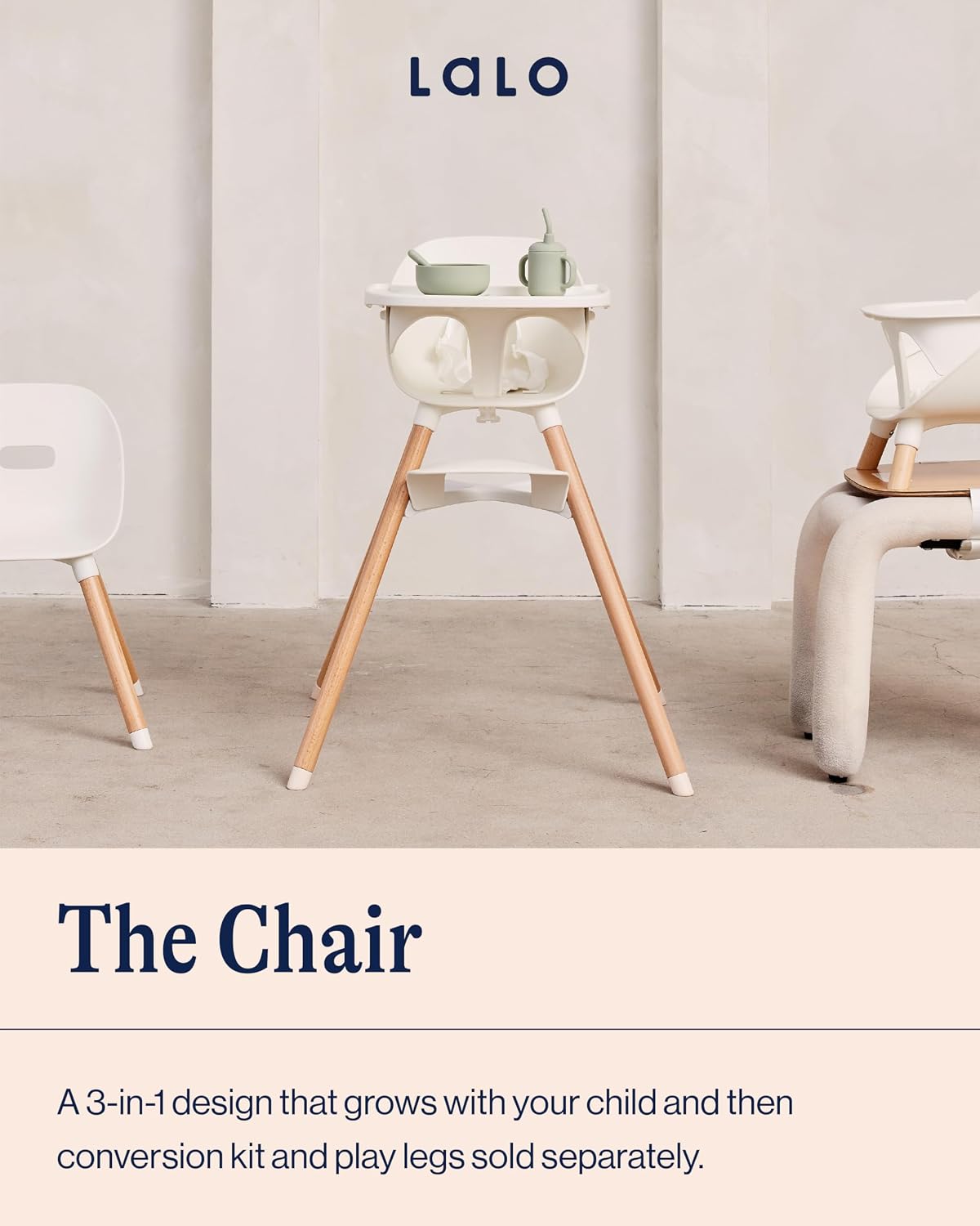 Lalo The Chair Silla Alta Convertible 3 en 1 para Bebés y Niños Peq...