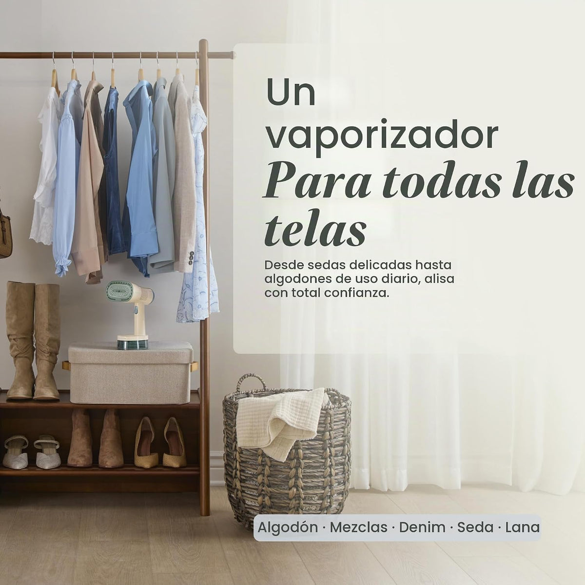 Rowenta Vaporizador de ropa de mano AeroSteam Twist con agarre de t...