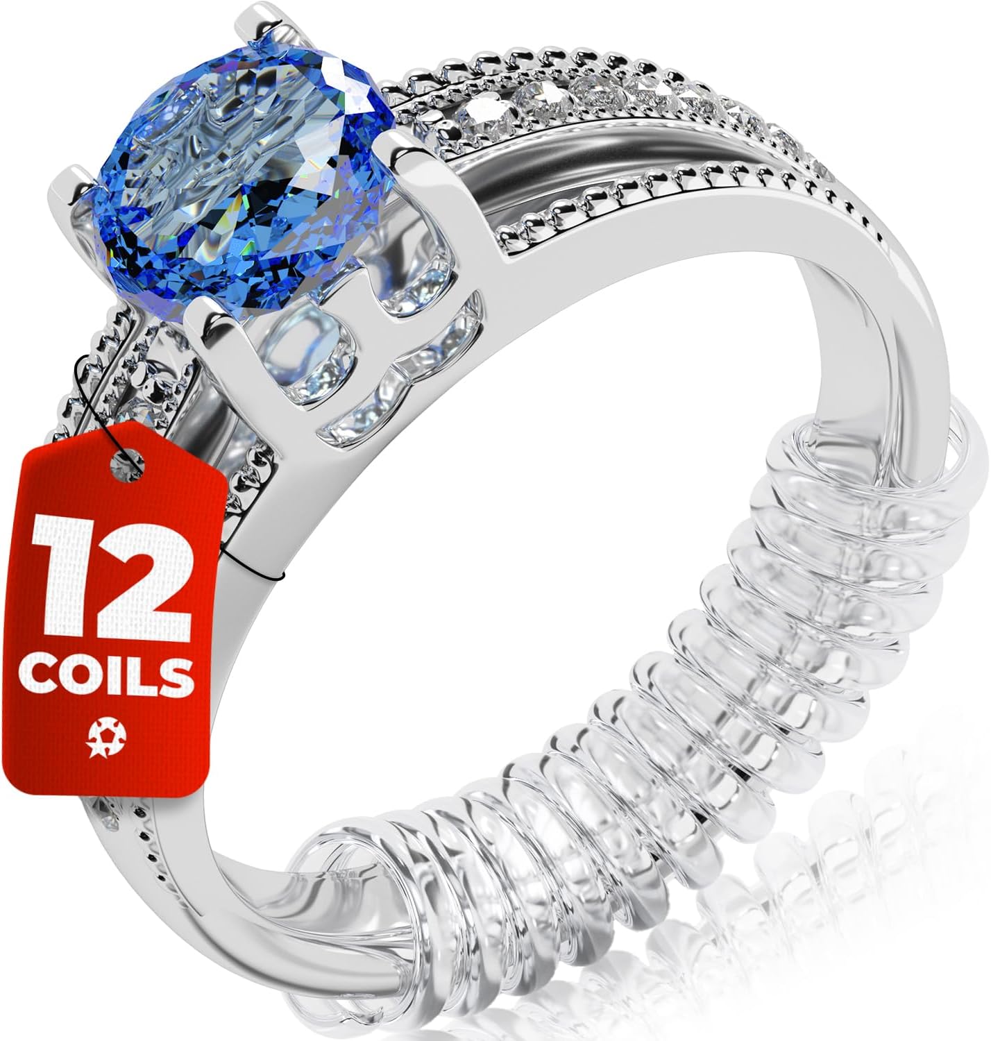 Ajustador de tamaño de anillo para anillos sueltos, paquete de 12,...