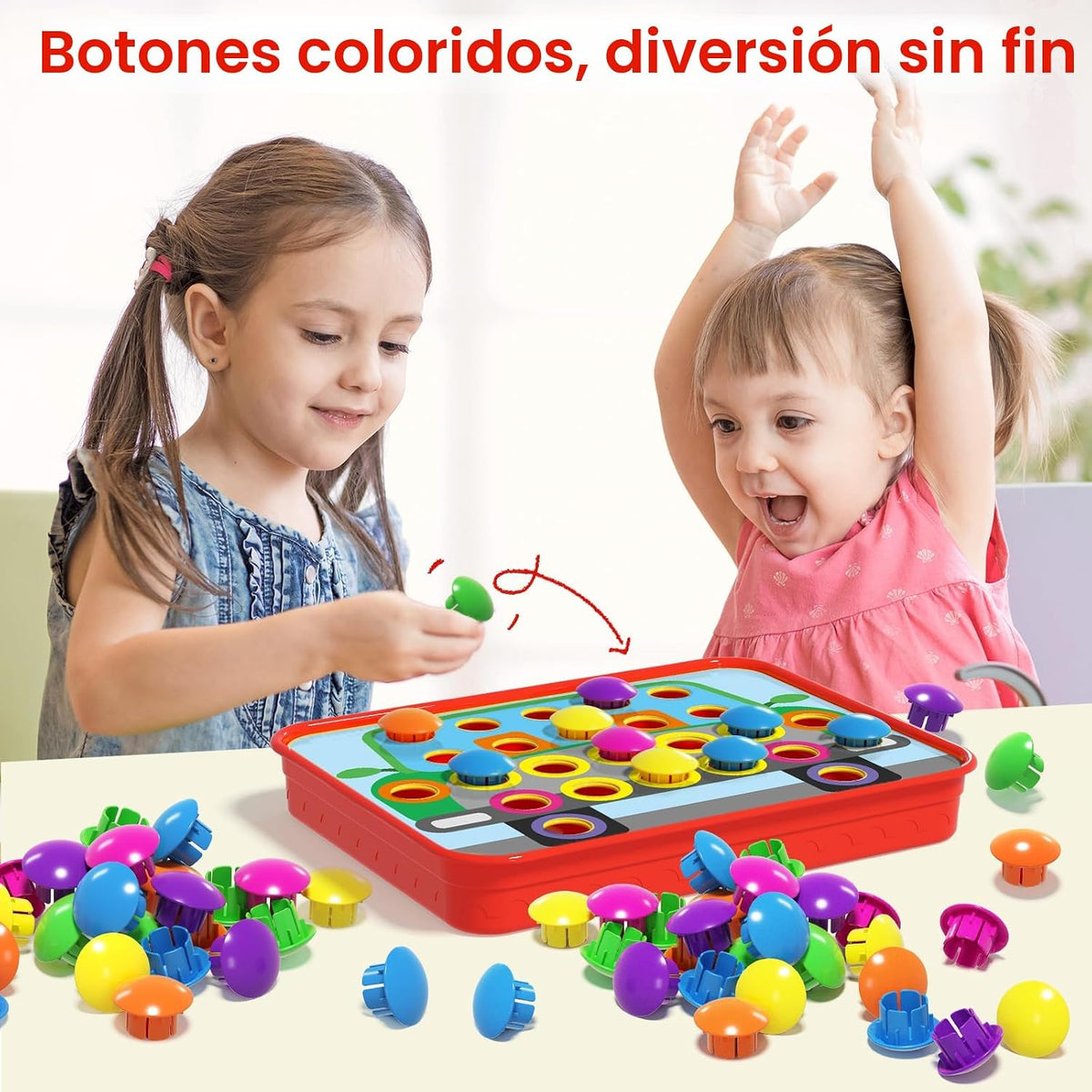 Botón de color de arte coincidencia de mosaico AMOSTING, pegboard a...