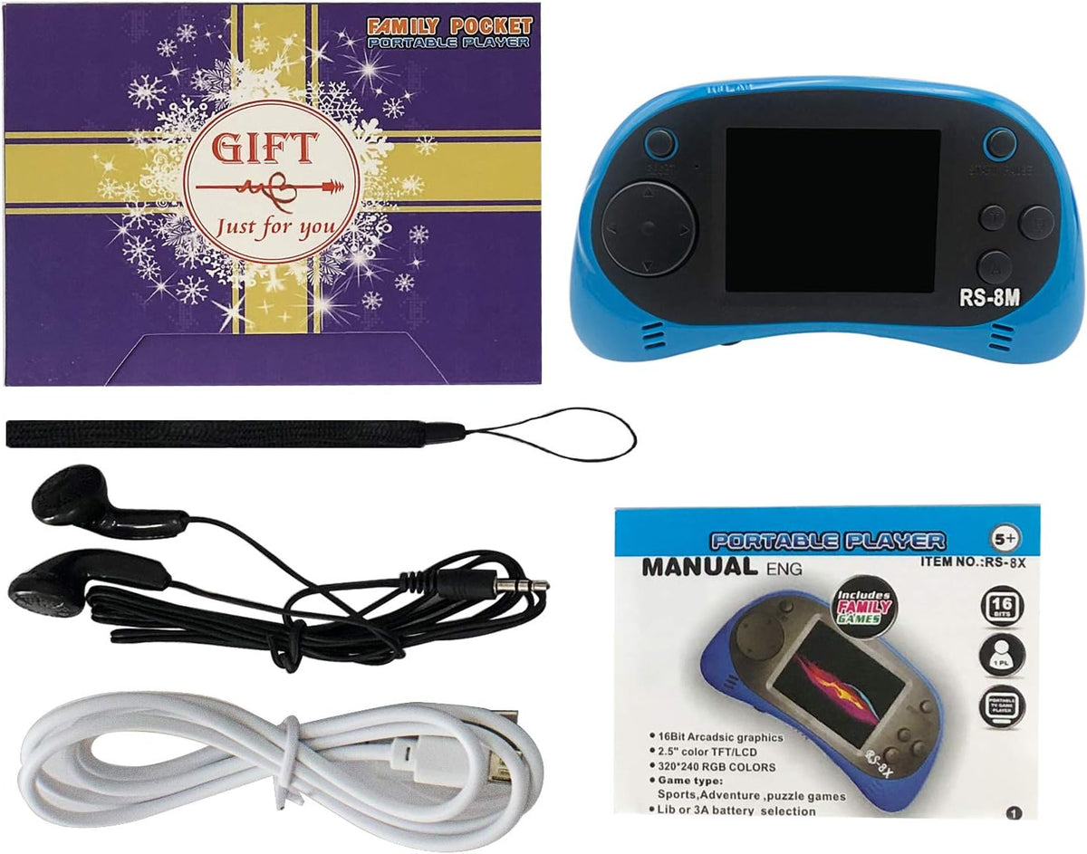 EASEGMER Juegos electrónicos portátiles de 16 bits para niños con 2...