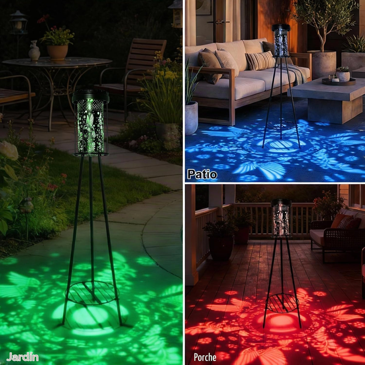 SendaLife Lámparas de piso solares para exterior RGB con cambio de...