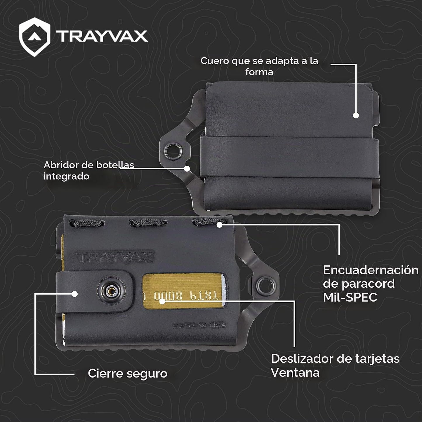 Trayvax Element Wallet, RFID bolsillo frontal para tarjetas de créd...