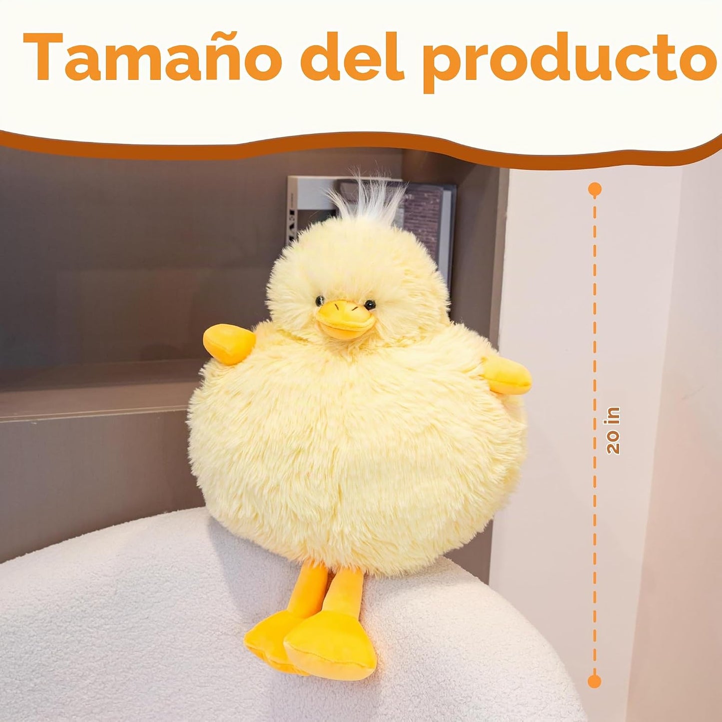 EEYQR Pato de peluche con peso, peluche suave de pato amarillo, aco...