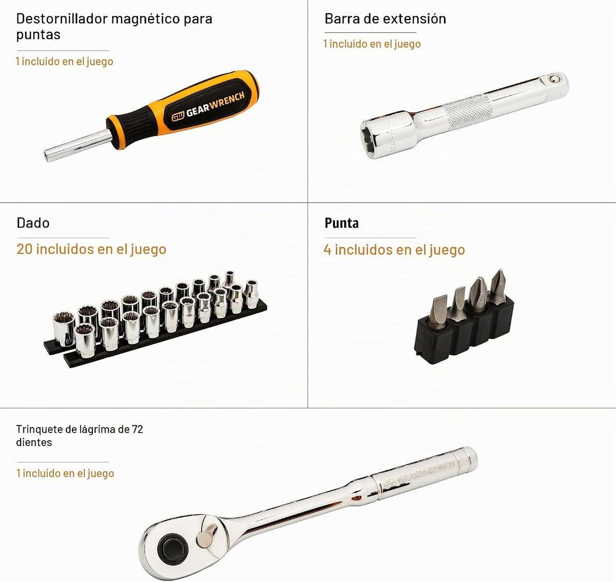 GEARWRENCH 27 Pieza 1\/2" Drive 12 Puntos SAE\/Métrica Juego de...