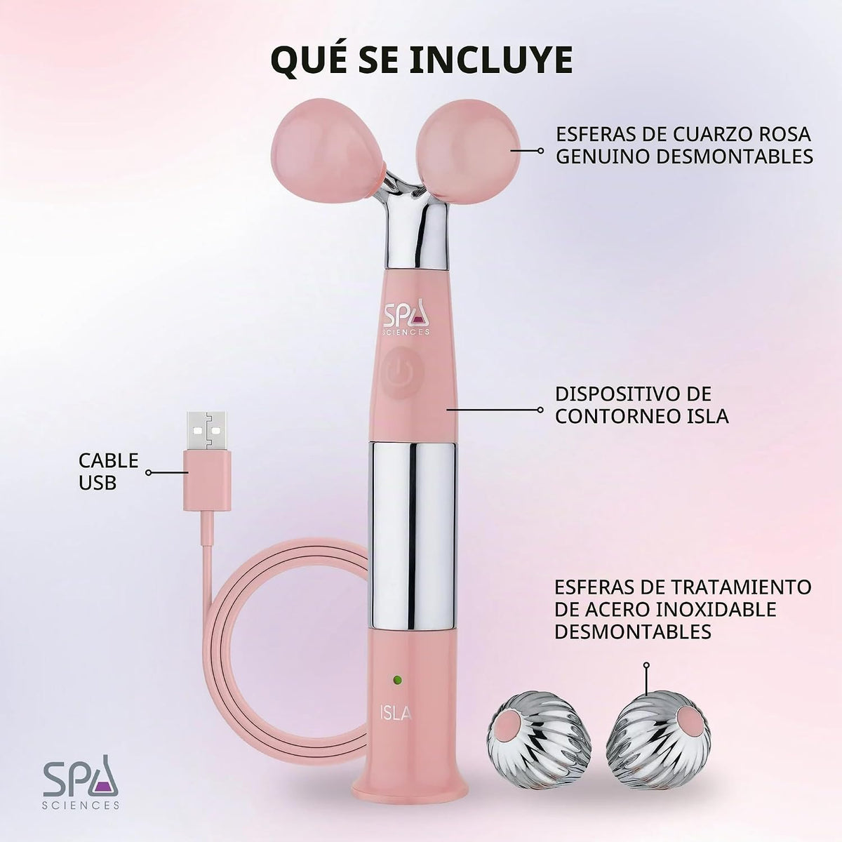 Spa Sciences ISLA Ice + Heat - Rodillo de contorno de cara, cuello...