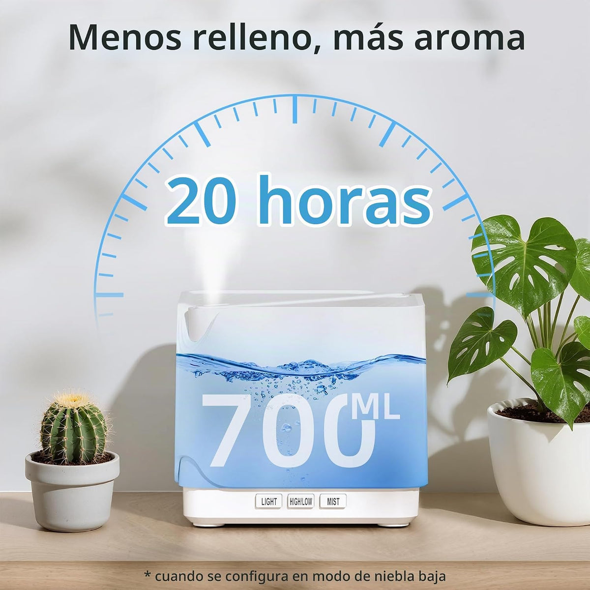 ASAKUKI - Difusor de aceites esenciales, humidificador ultrasónico...