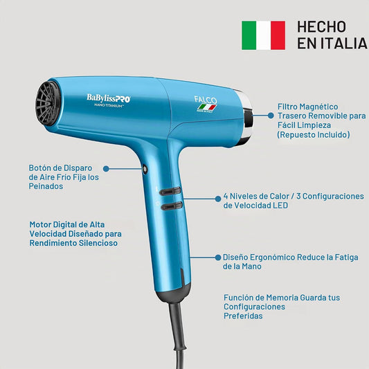 Secador de pelo Falco profesional italiano de alta velocidad BaByli...