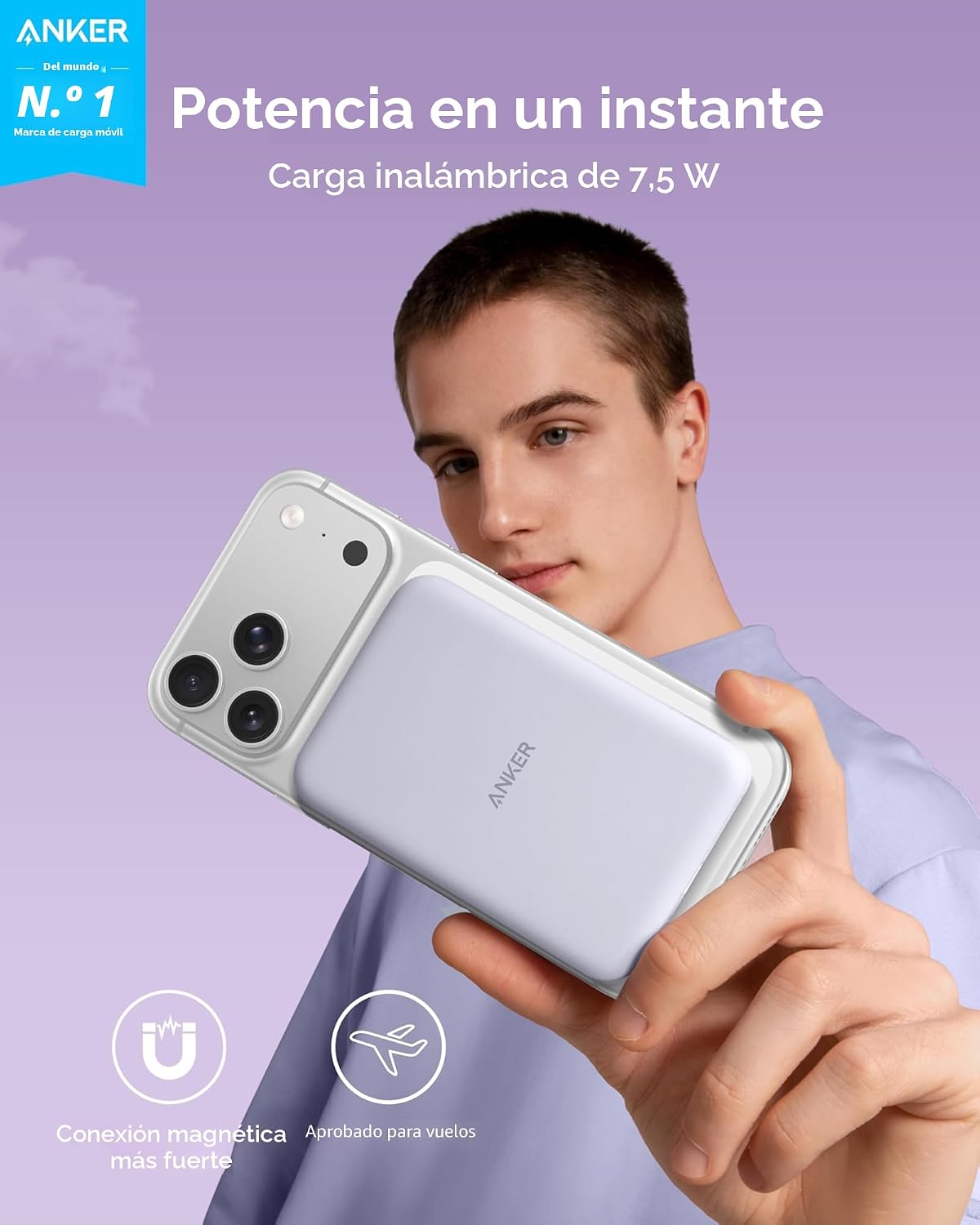 Anker 621 Cargador portátil magnético (MagGo), Banco de energía ina...