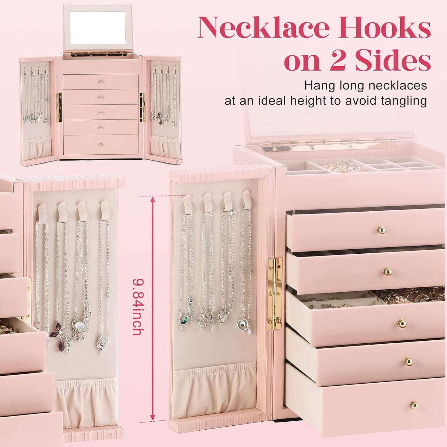 Dajasan Caja de Joyería para Niñas y Mujeres, Caja Organizadora de...