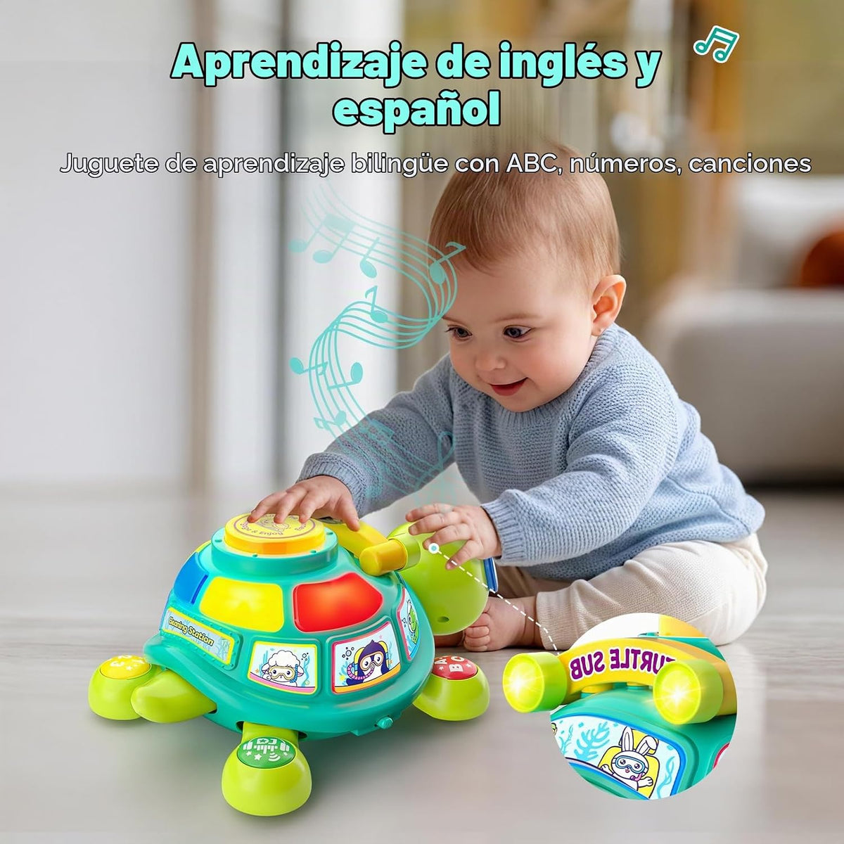 Juguetes de tortuga gateante para bebés de 6 a 12 meses, regalo int...
