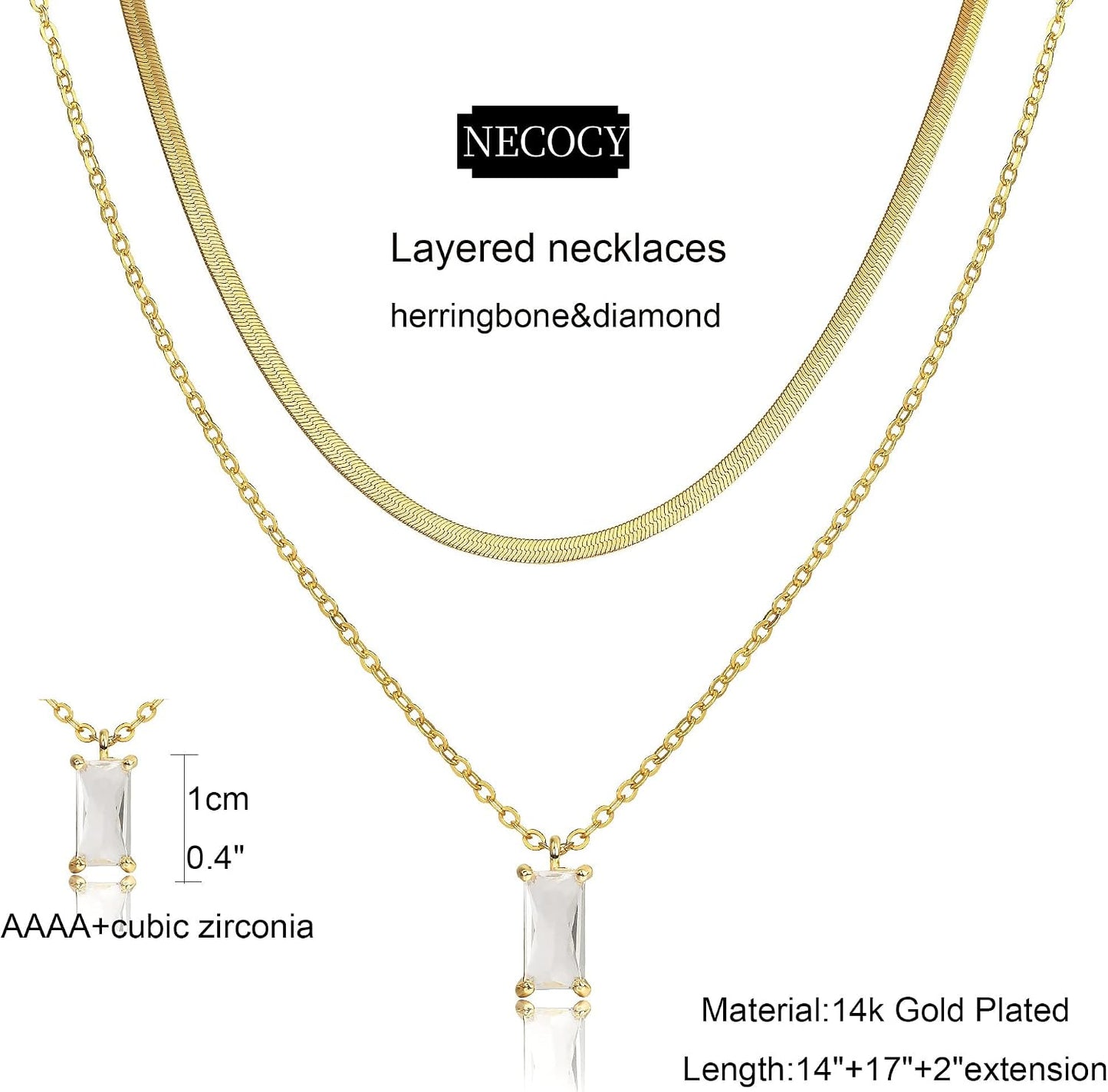 NECOCY - Collares delicados chapados en oro de 14k\/plata con circo...
