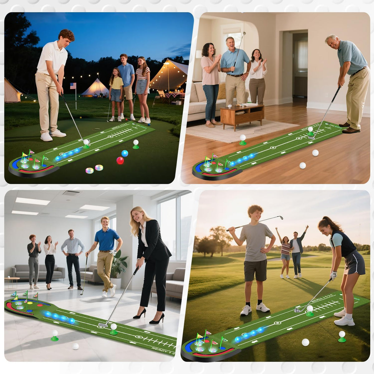 TERRAMUS Alfombrilla de Golf Mejorada para Niños, Verde con Agujero...