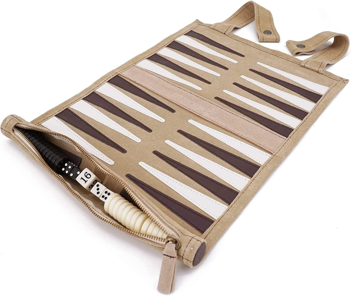 Sondergut Juego de backgammon de gamuza portátil enrollable, para a...