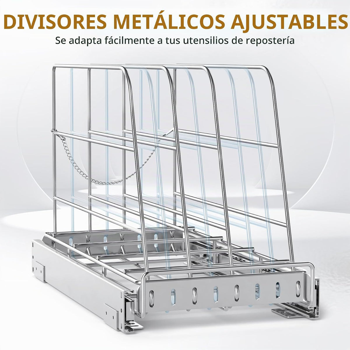 Organizador de gabinete extraíble para tabla de cortar, bandeja de...