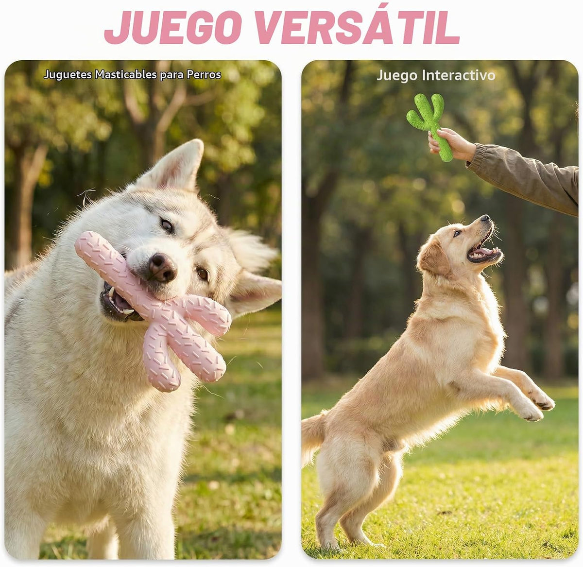 MewaJump Juguetes masticables para perros, juguetes de goma resiste...