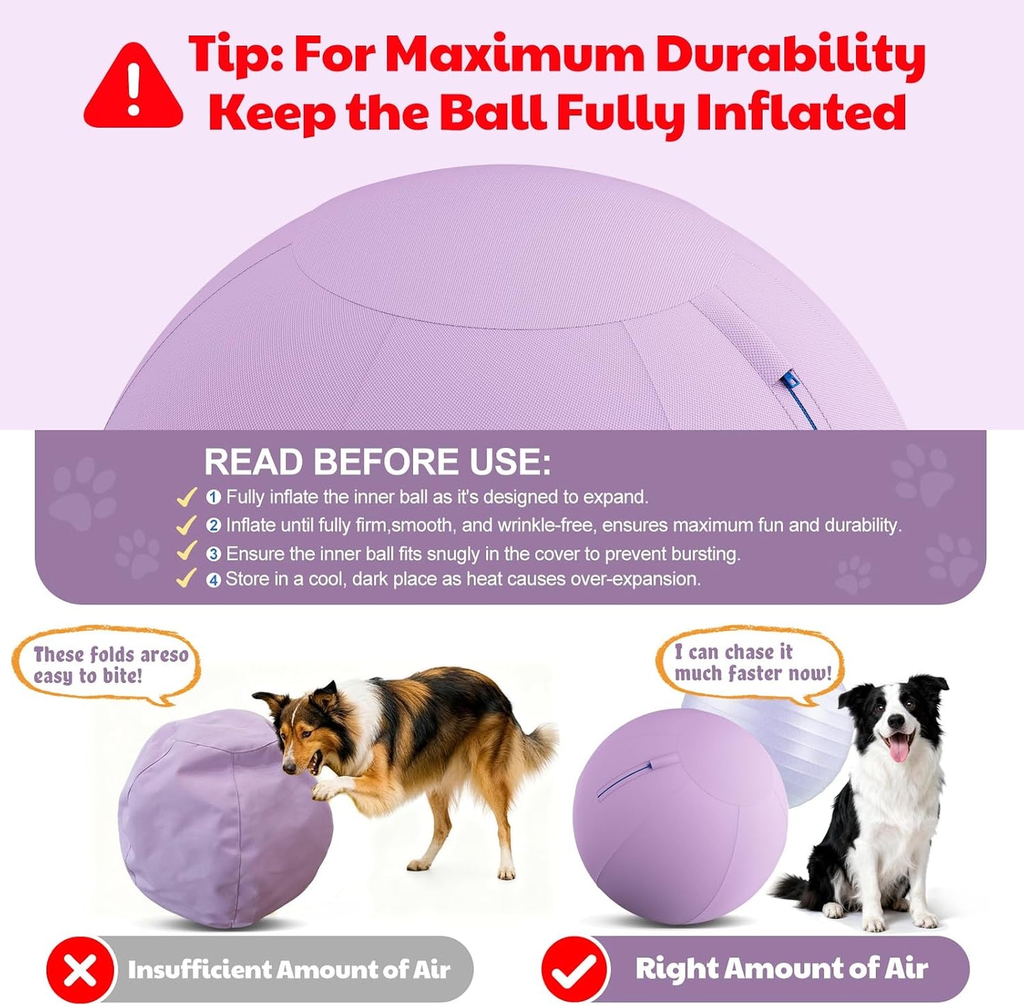 Happypaw 3.0 Upgrade - Pelota de pastoreo de 18 pulgadas para perro...