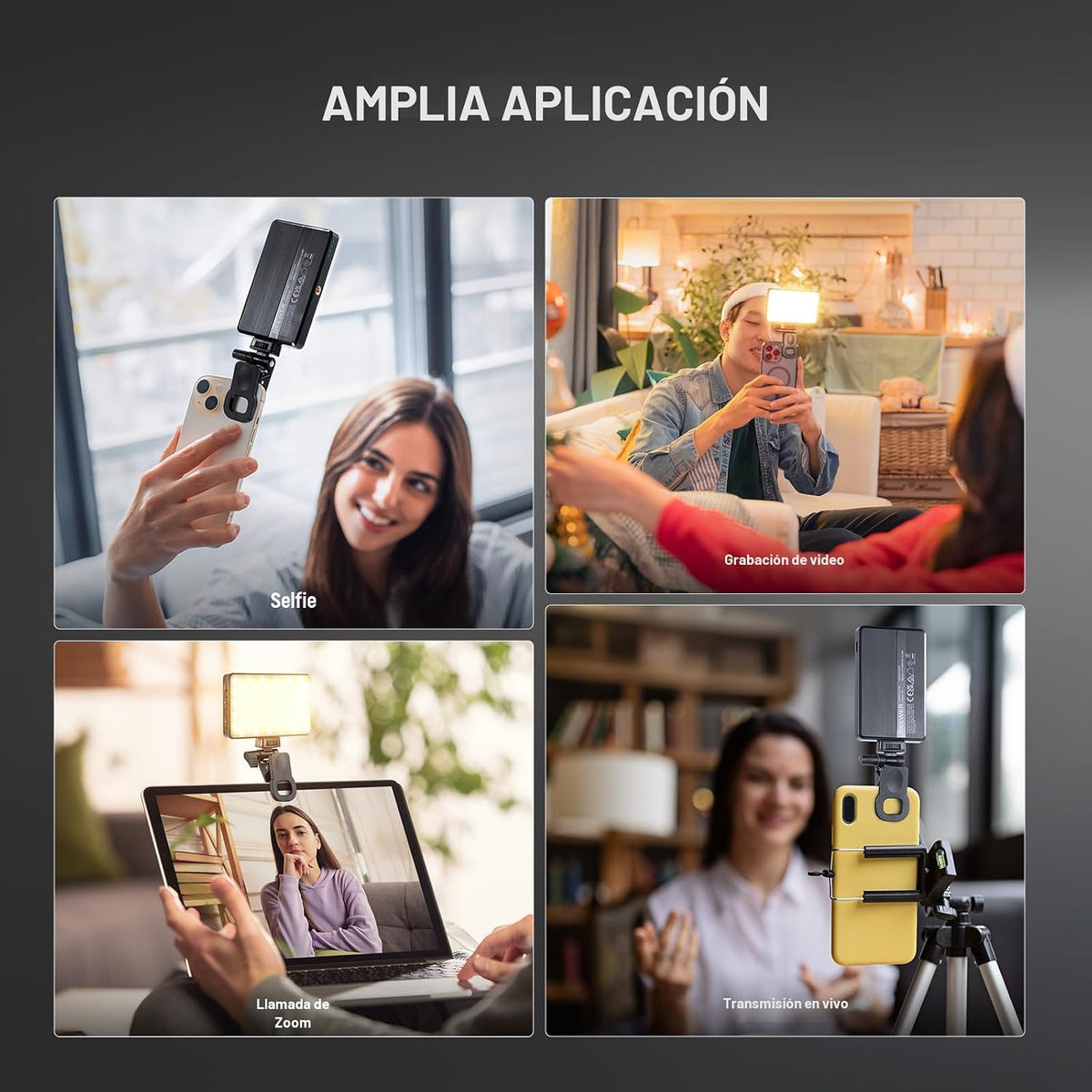 NEEWER Basics - Luz LED para teléfono selfie, recargable de 2500 a...
