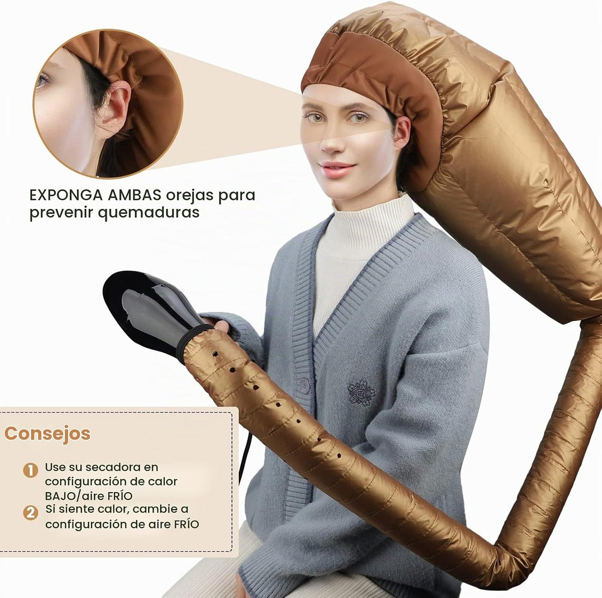 Segbeauty Gorro de secador de pelo, accesorio extra grande de tapa...