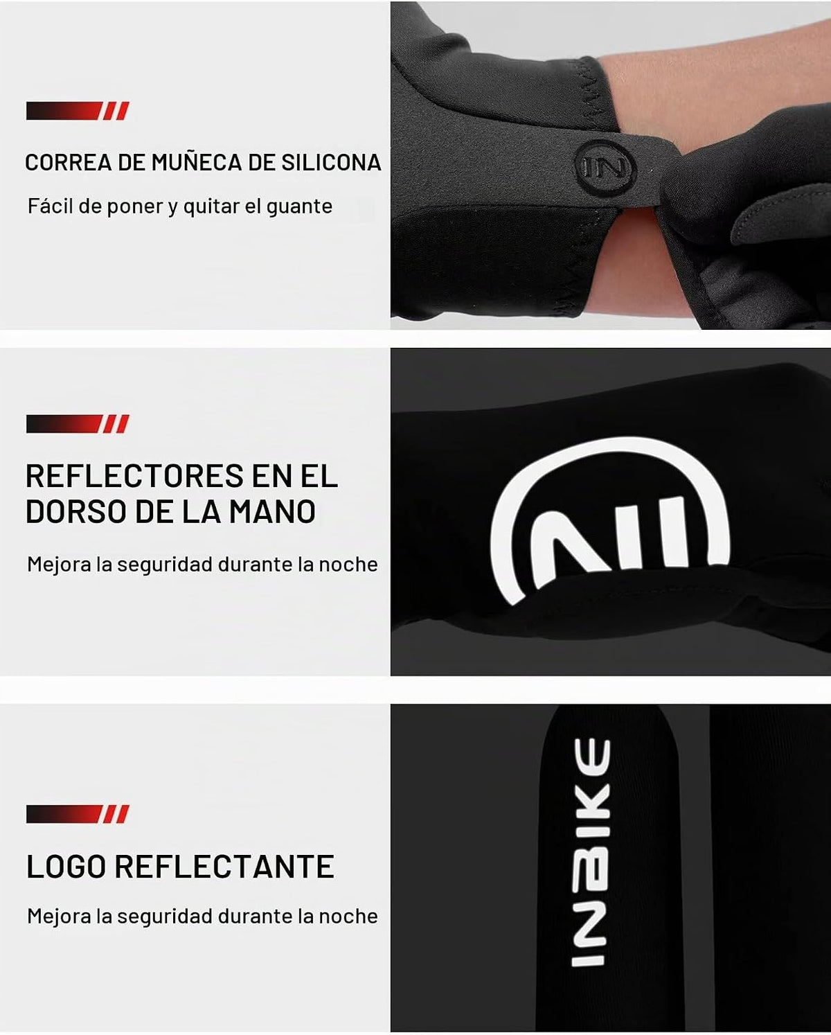 INBIKE Guantes de bicicleta transpirables para hombres y mujeres, g...