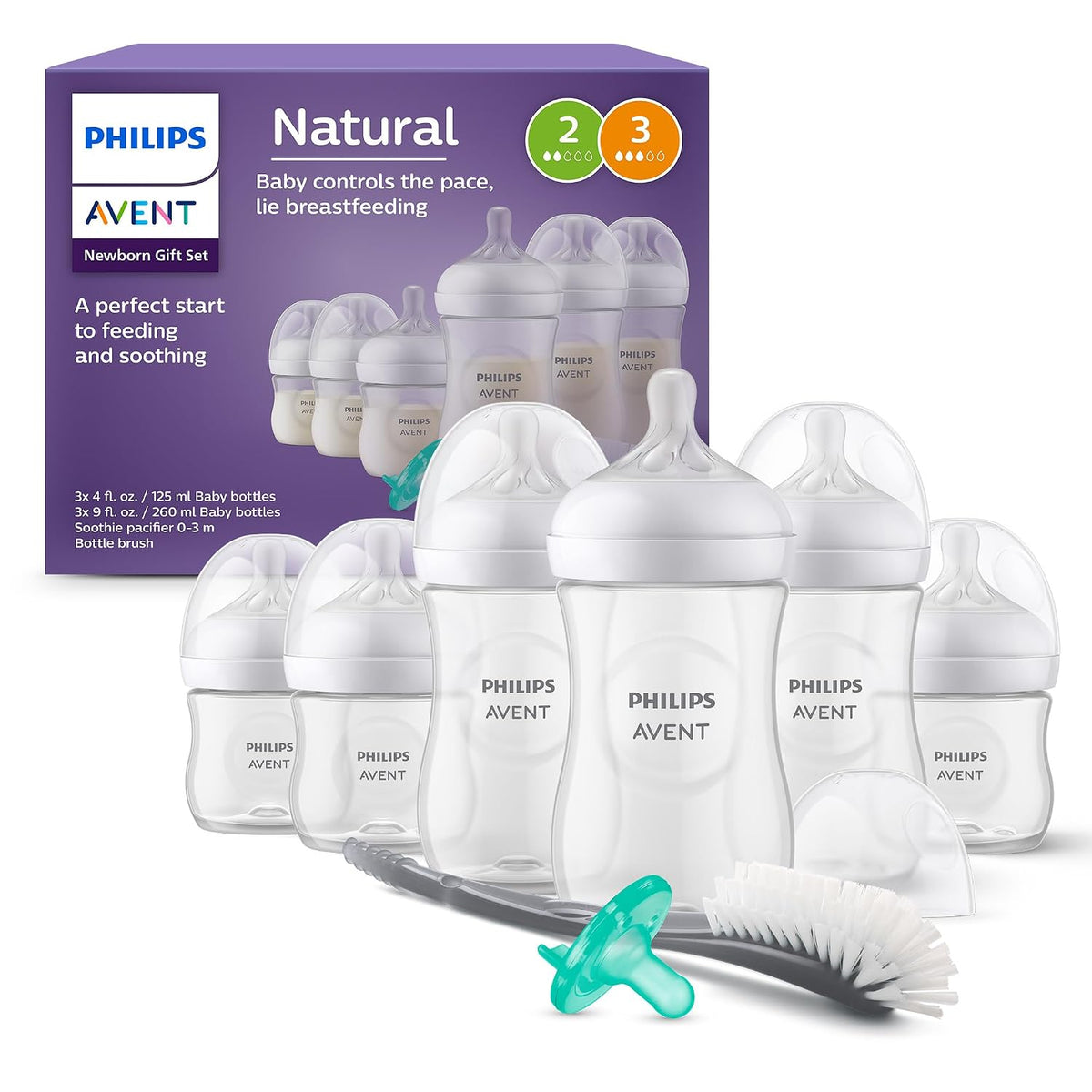 Philips Avent Set de regalo natural para recién nacido: 6 botellas,...