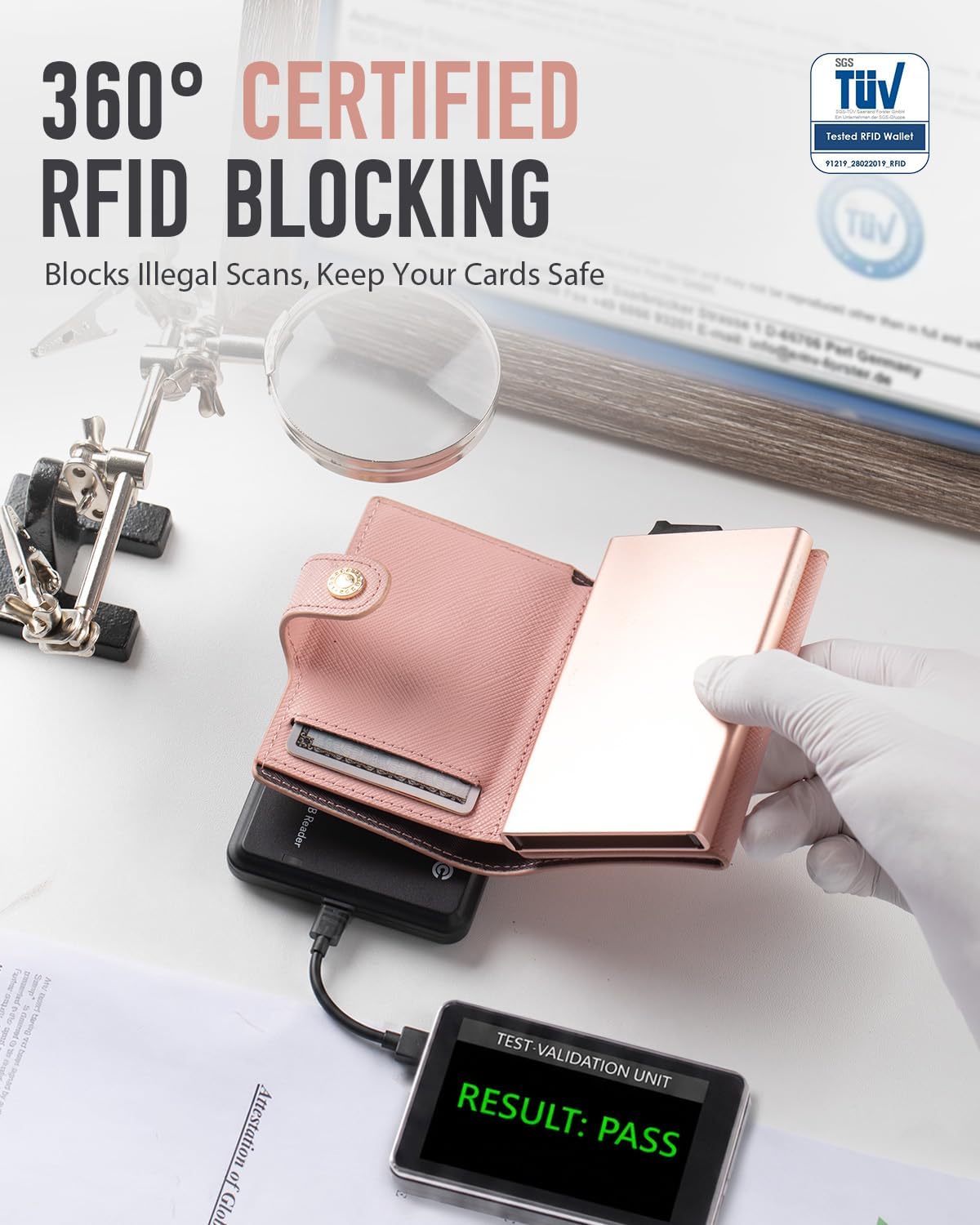 LORZOR Cartera de mujer con bloqueo RFID para mujer, tamaño pequeño...